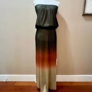 NWT For Cynthia Strapless Ombré Maxi Dress Size XS